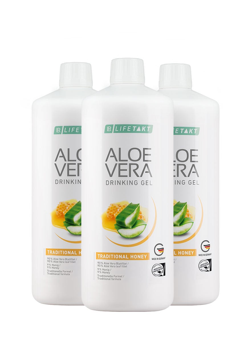 Aloe Vera Gel au miel à boire lots de 3 bouteilles